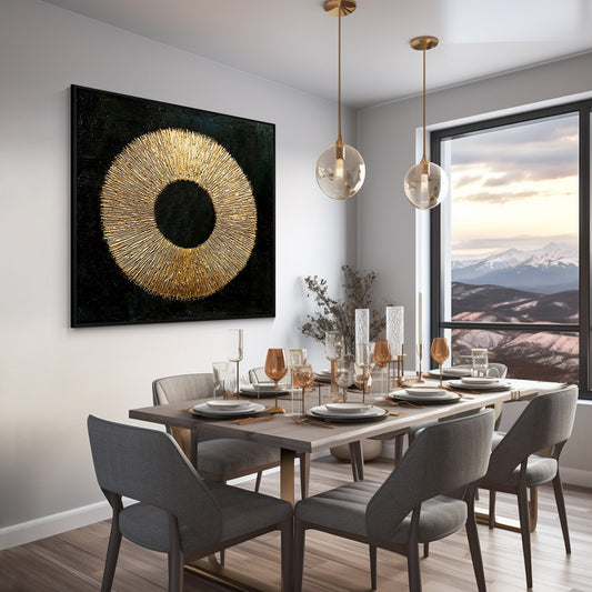 Black Gold Abstract wall art_7art0722