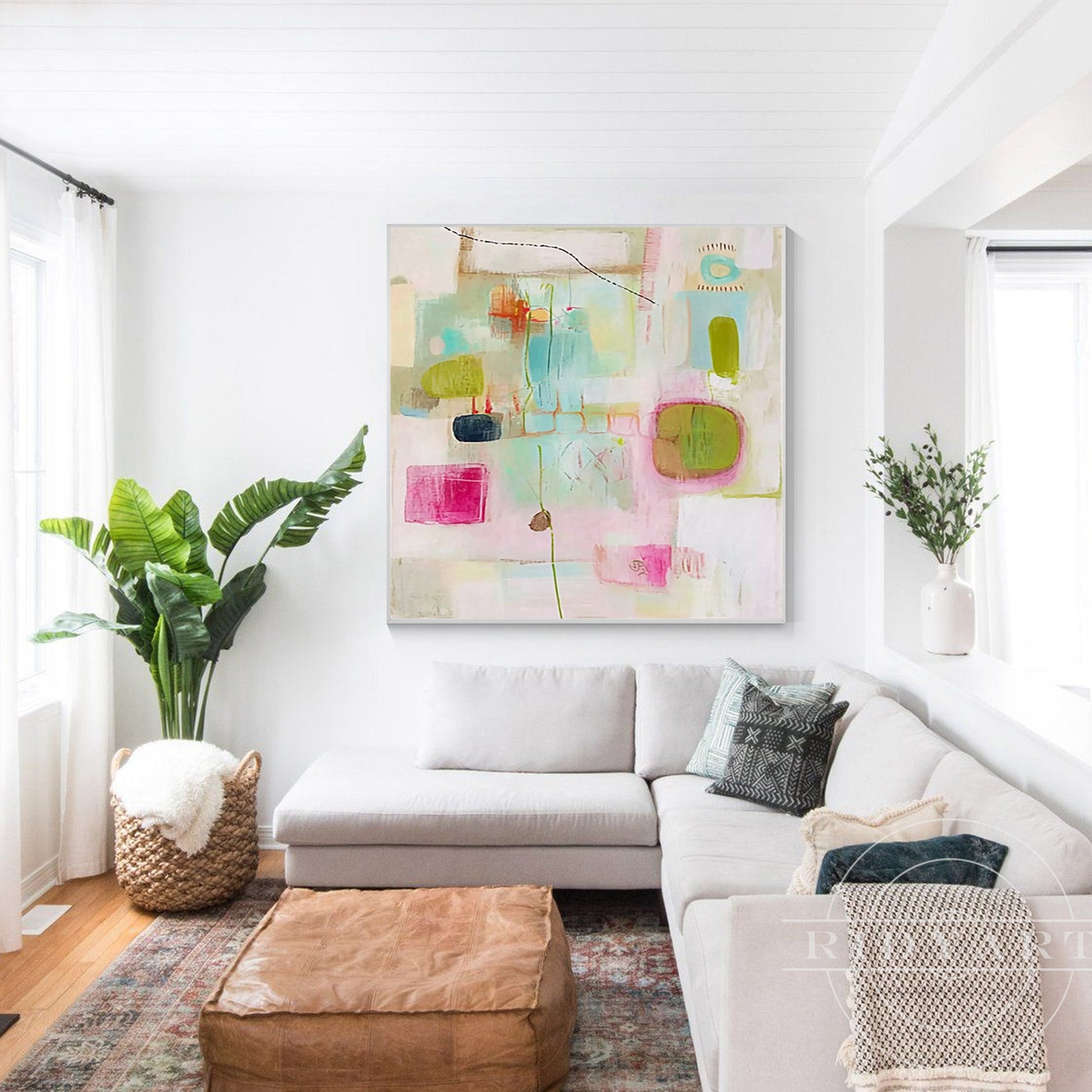 Pink Abstract wall art 7artA840
