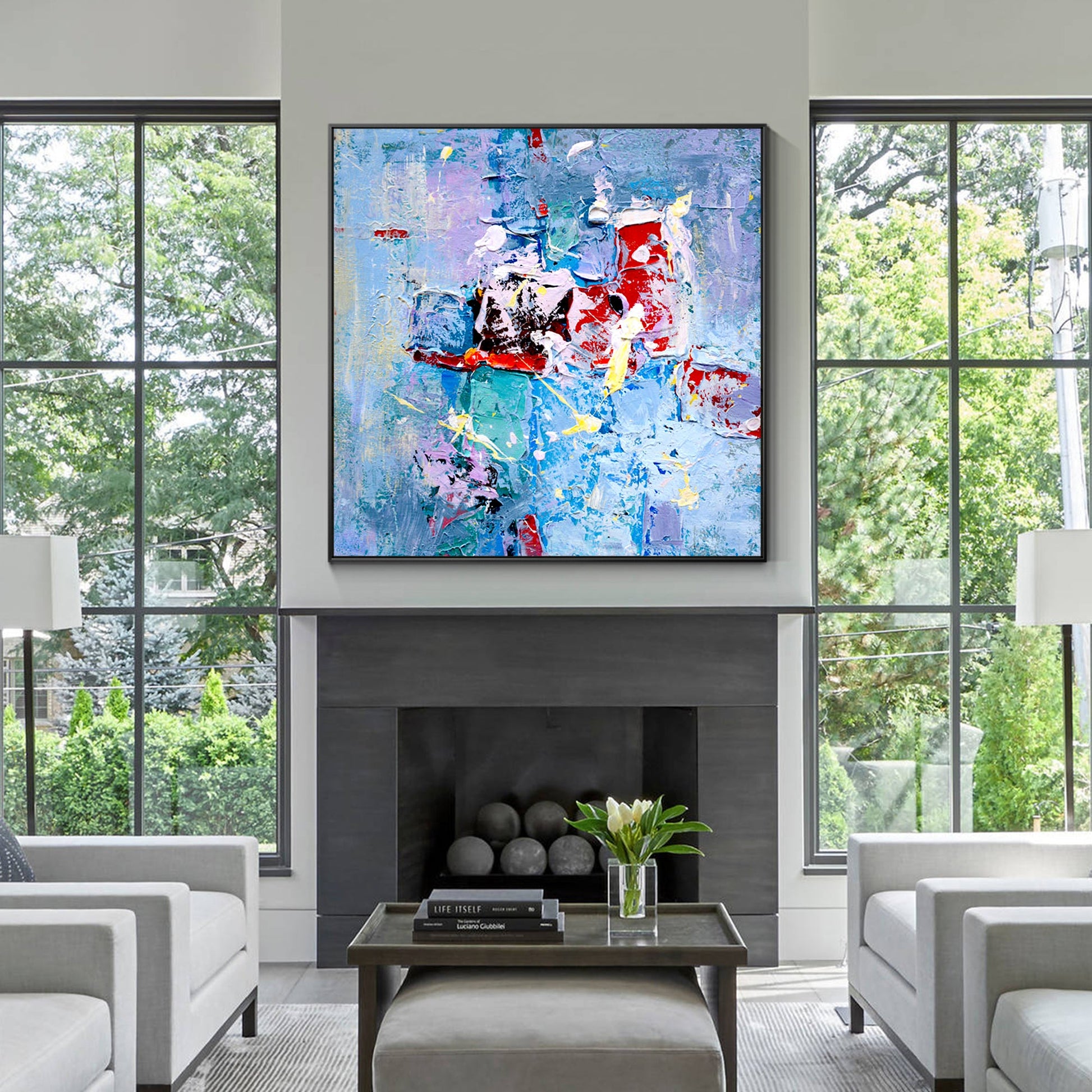 Abstract Colorful Textured Art