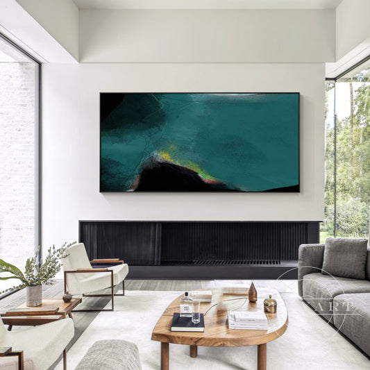 Green Black Abstract Art