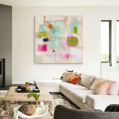 Pink Abstract wall art 7artA840