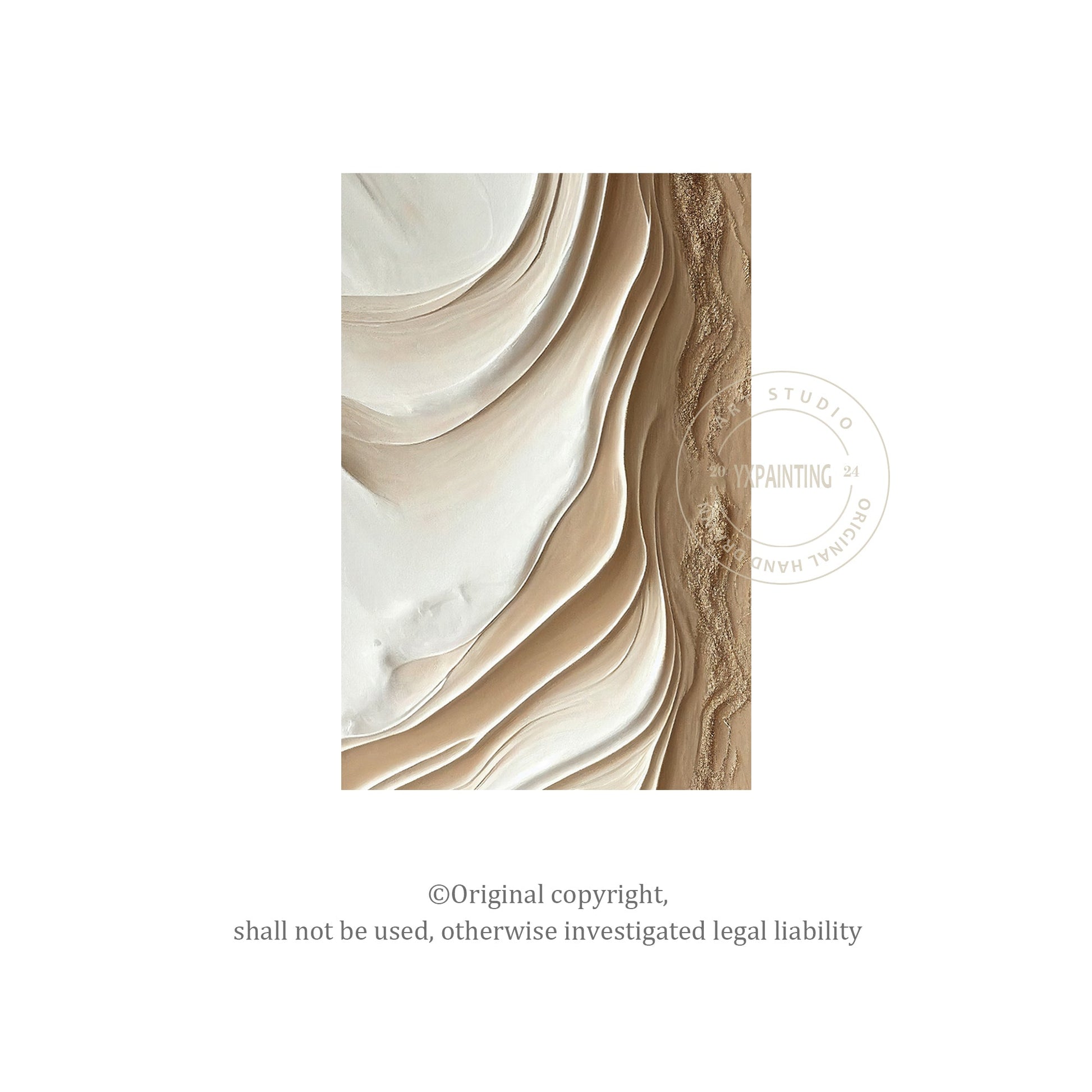 Earth Tone 3D Textured Abstract Ocean Painting