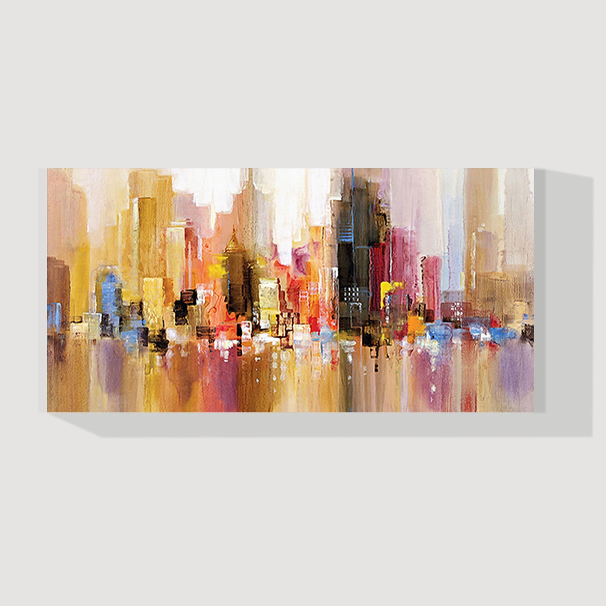 Abstract Cityscape Paintings On Canvas Original City Streets Artwork