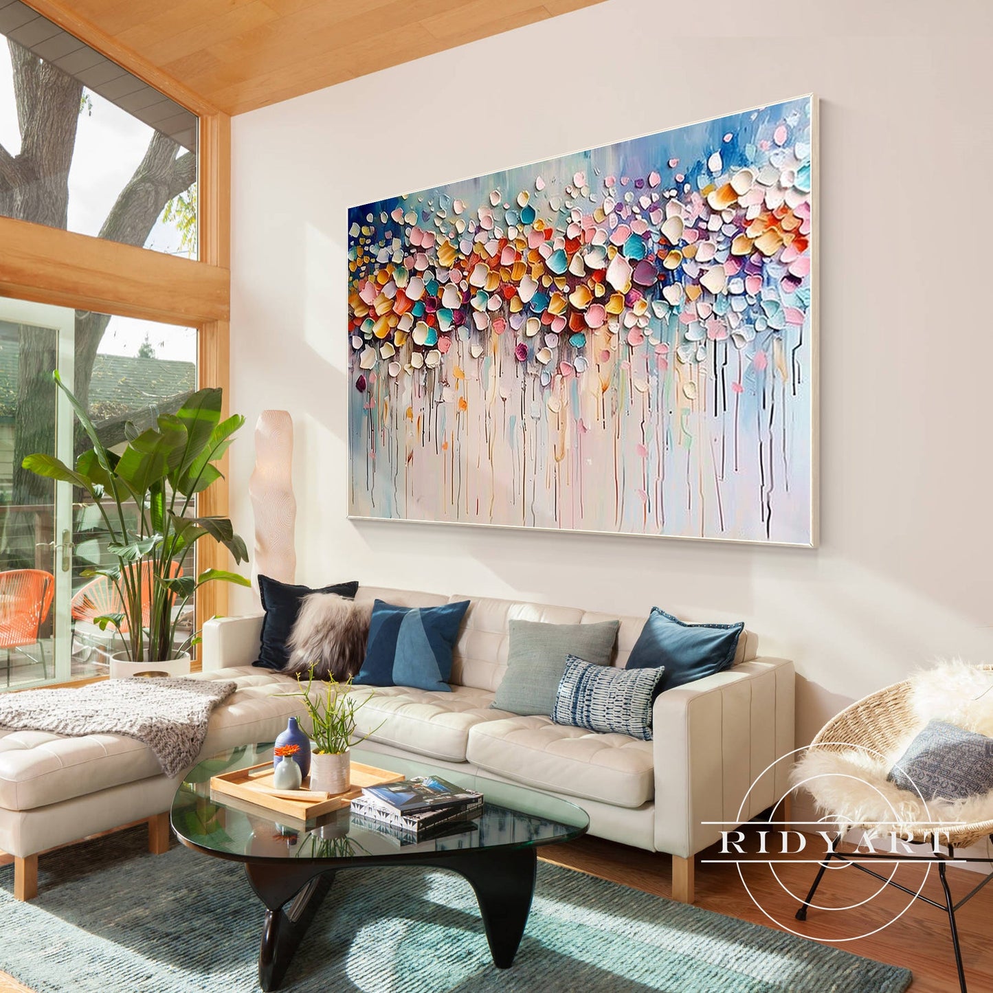 Colorful 3D Textured Wildflower Abstract Flowers Painting