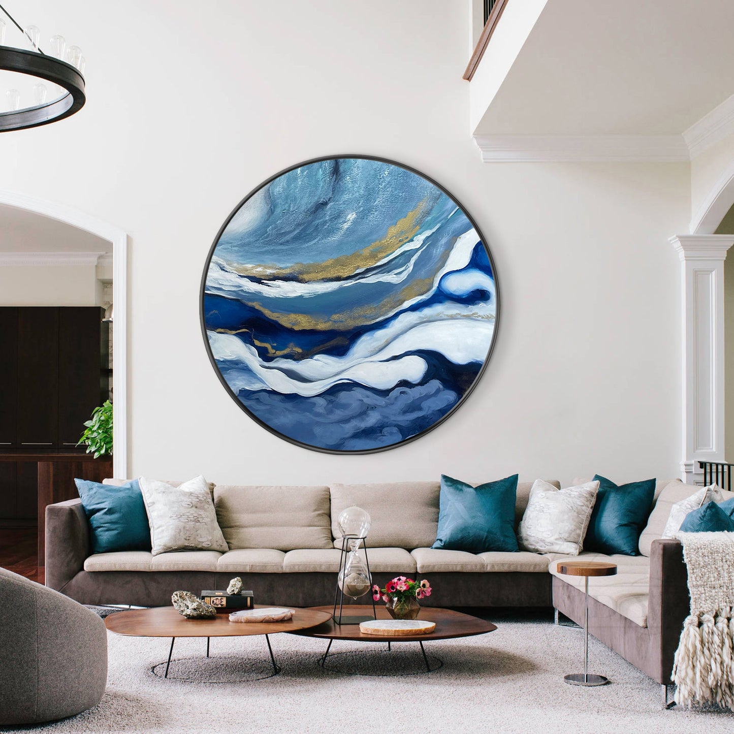 Navy Gold Abstract Art