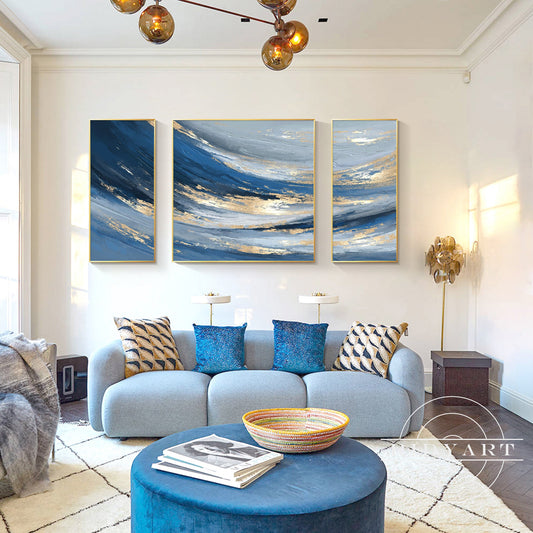 Blue and Gold wall art
