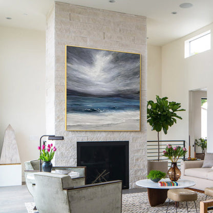 Abstract Blue Gray Wall Art