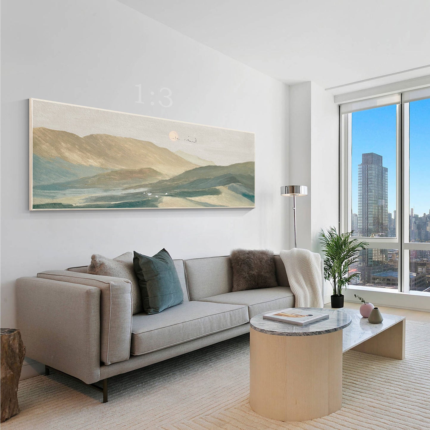 Mountain Sunset Oil Painting Horizontal Wall Art