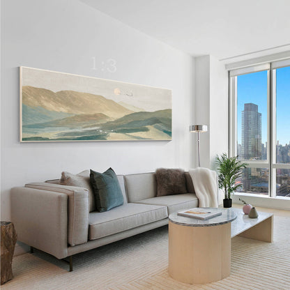 Mountain Sunset Oil Painting Horizontal Wall Art