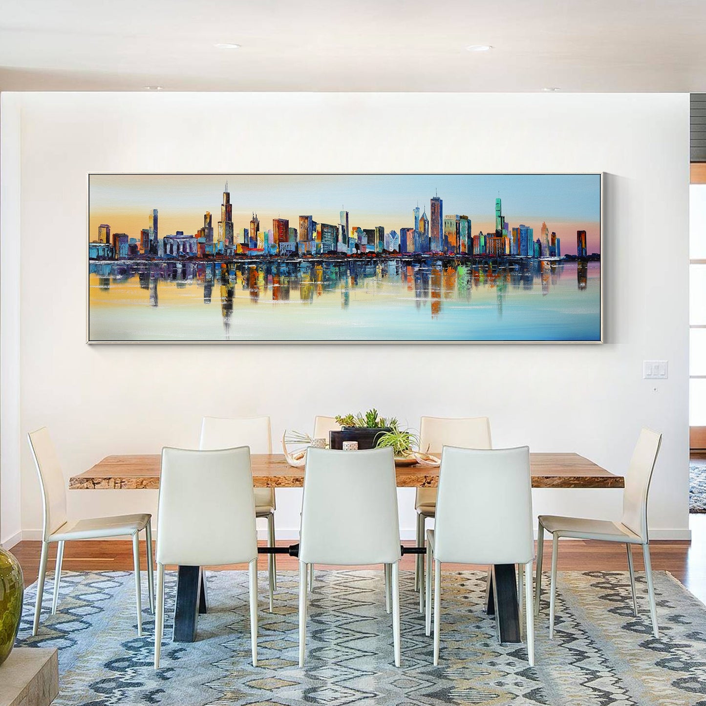 Chicago Sunset Skyline painting