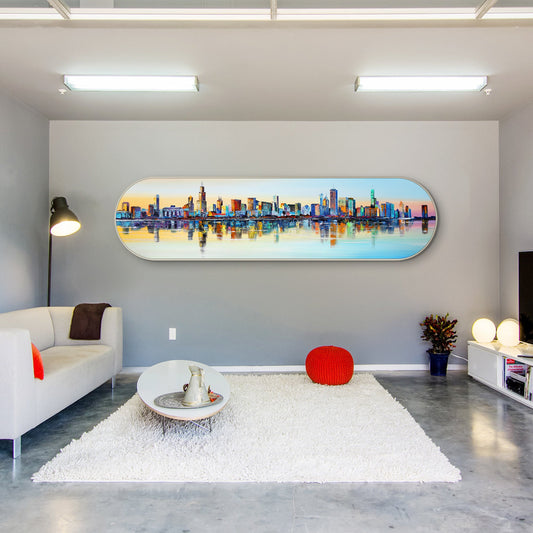 Chicago Skyline Painting Long Narrow Art