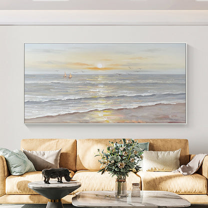 Coastal Sunset Landscape Oil Painting