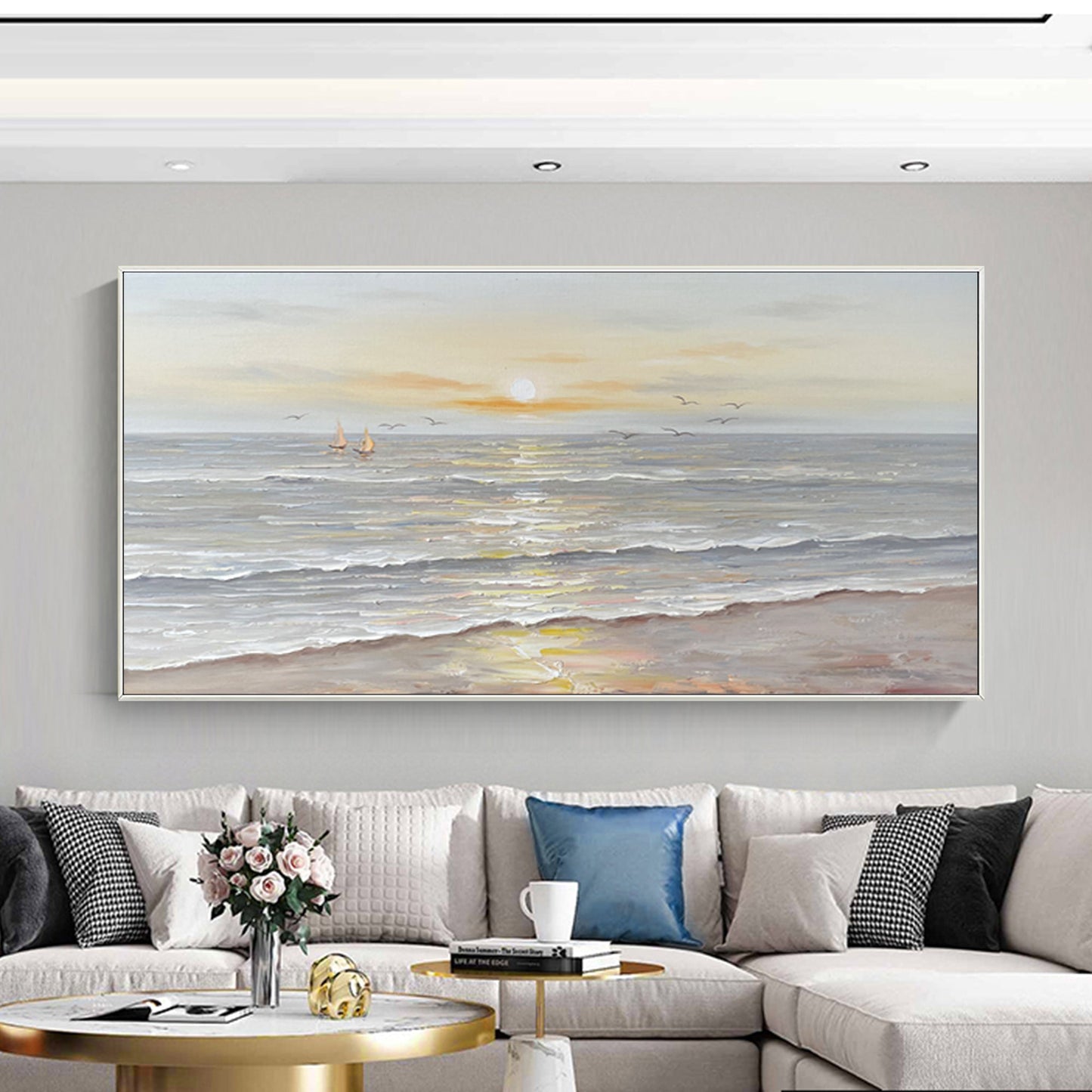 Coastal Sunset Landscape Oil Painting
