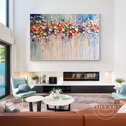 Colorful 3D Textured Wildflower Abstract Flowers Painting