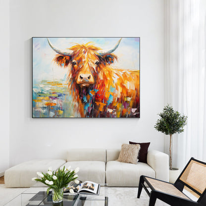 Bright Colorful Yak Texture Painting