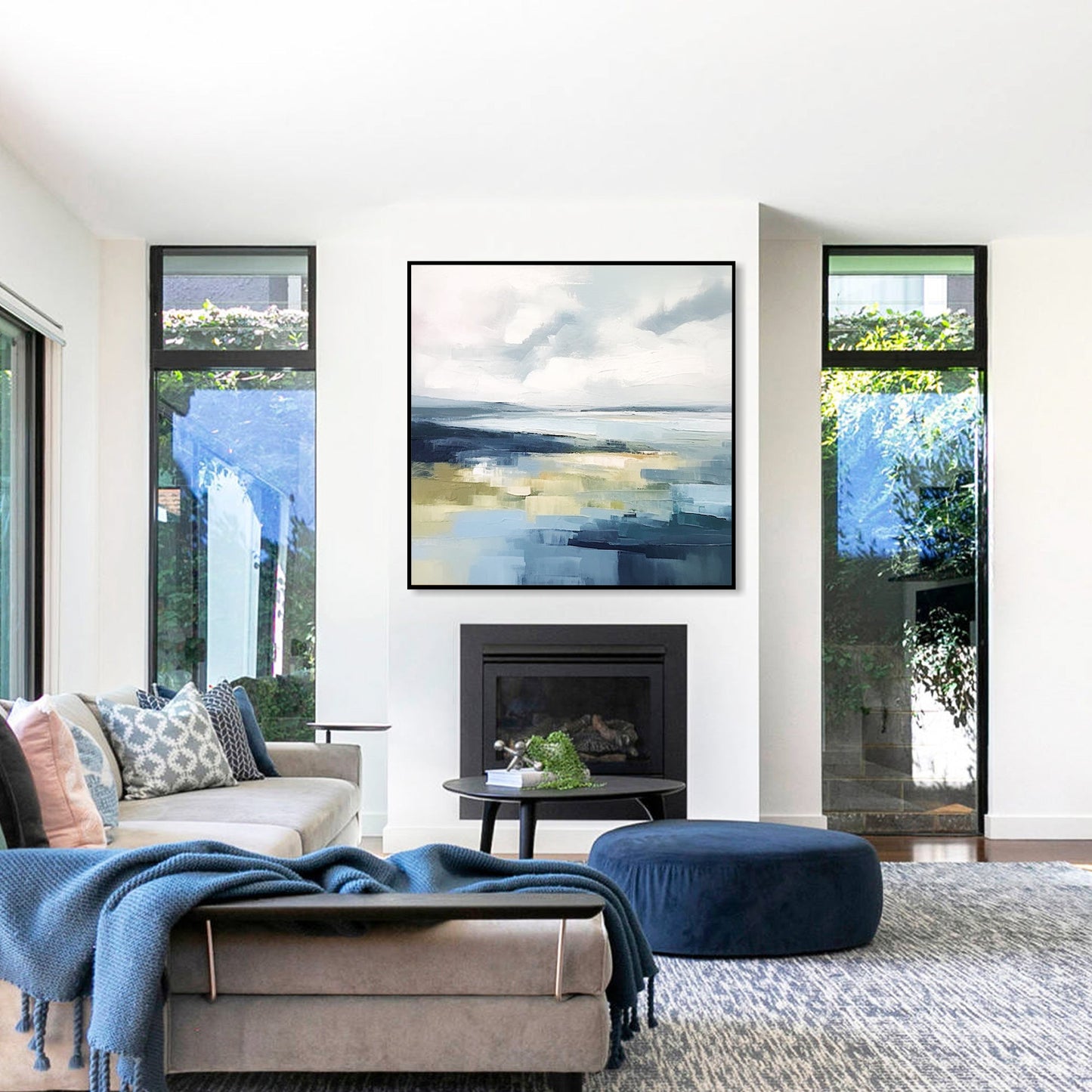Large Original Blue Ocean Abstract Painting