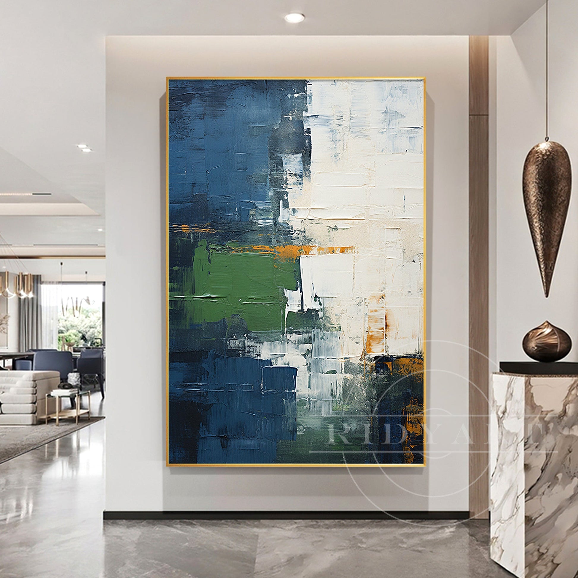 Navy blue Green Art