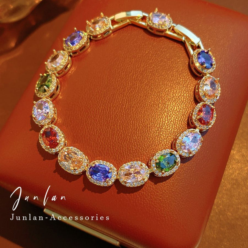 Vintage Zircon Buckle Bracelet