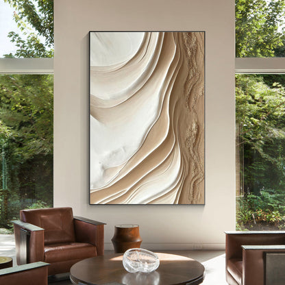 Earth Tone 3D Textured Abstract Ocean Painting