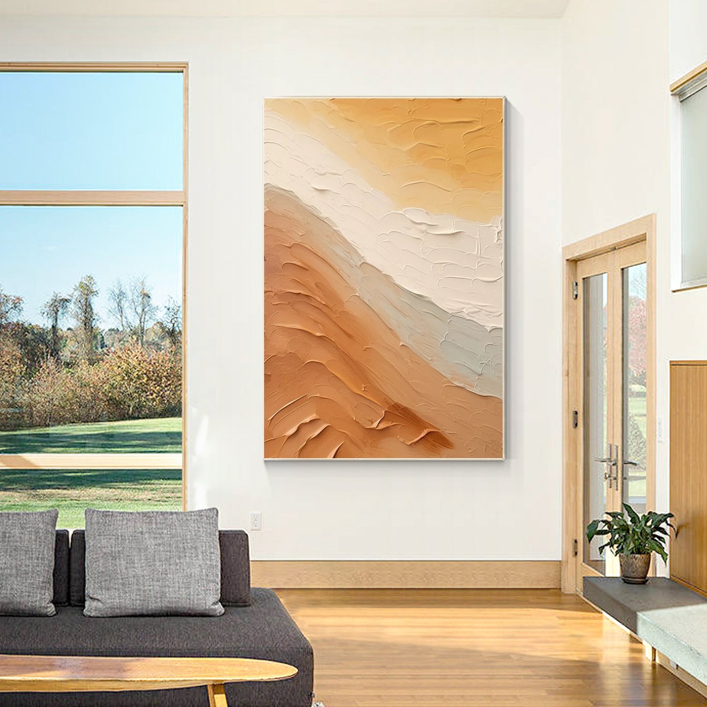 Earth Tone Ocean Abstract 3D Textured Wall Art