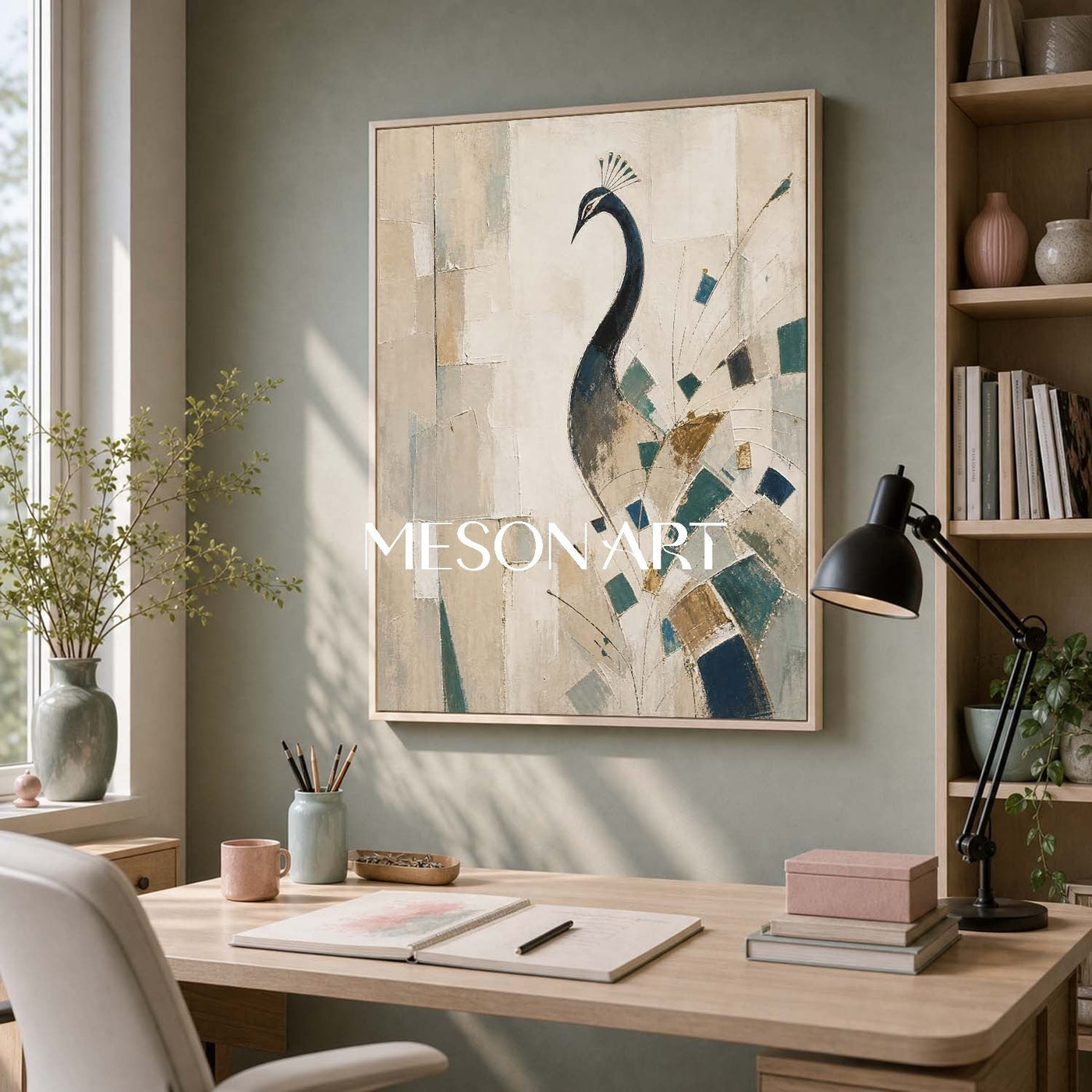Geometric Peacock Reverie #MA290
