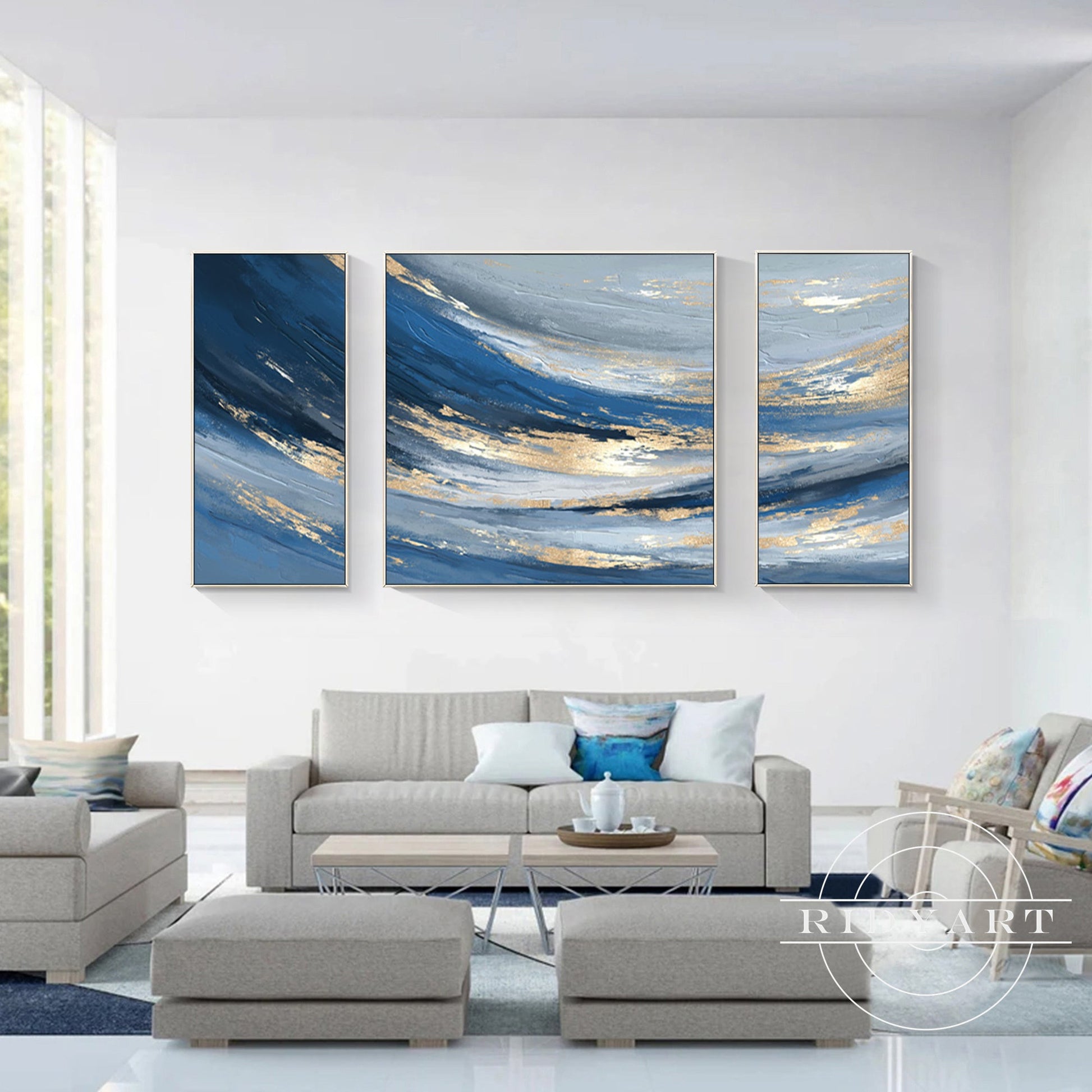 Blue and Gold wall art