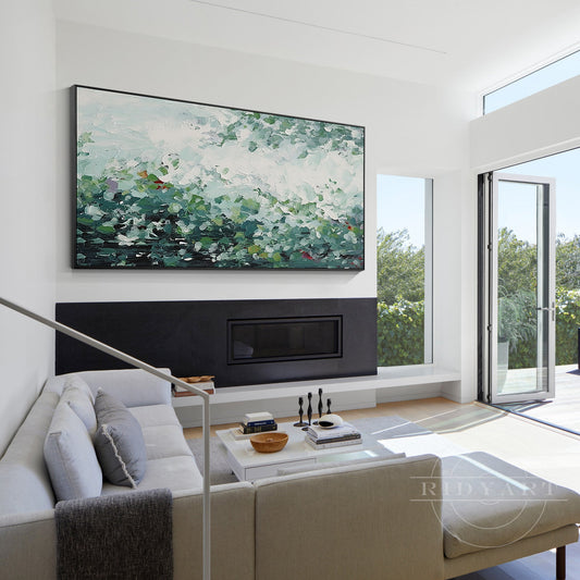 Emerald green Abstract wall art