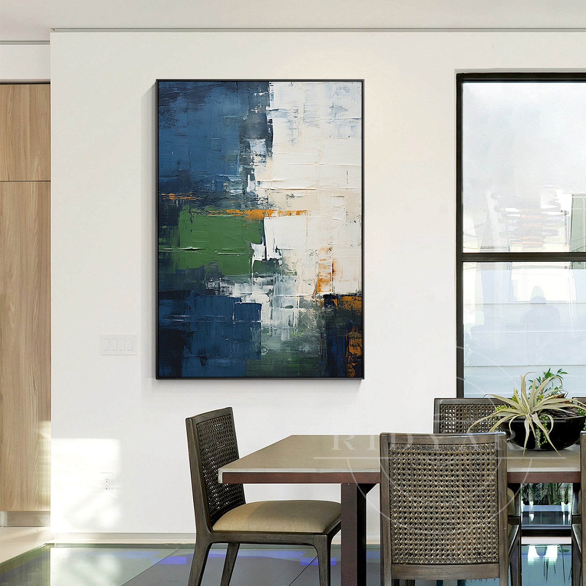 Navy blue Green Art