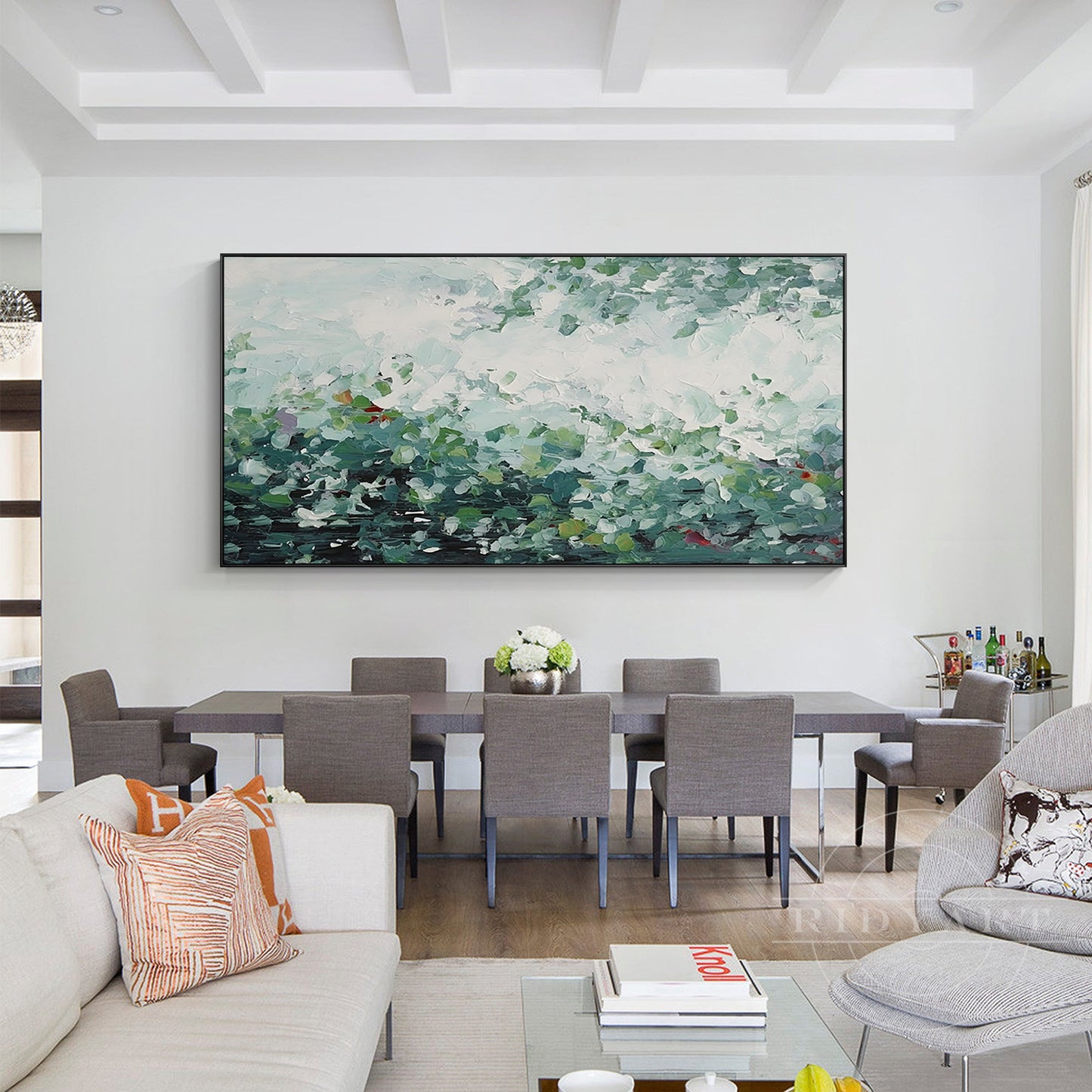 Emerald green Abstract wall art