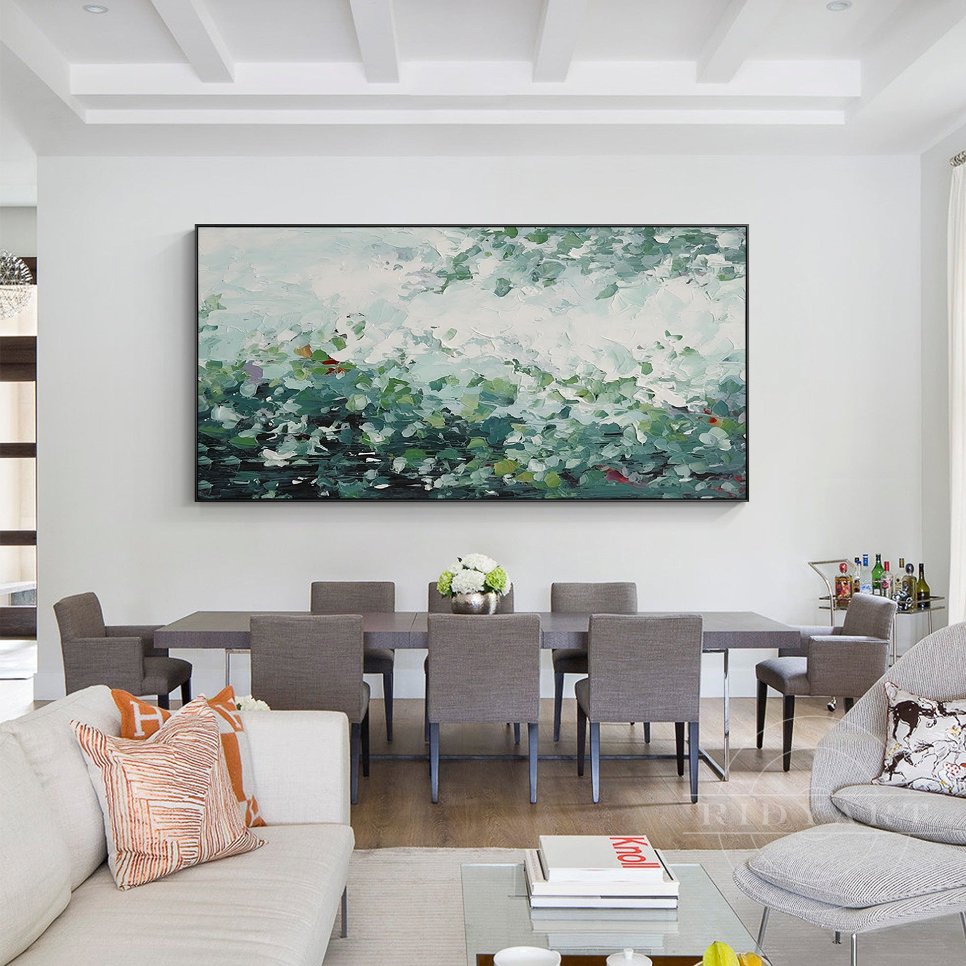 Emerald green Abstract wall art