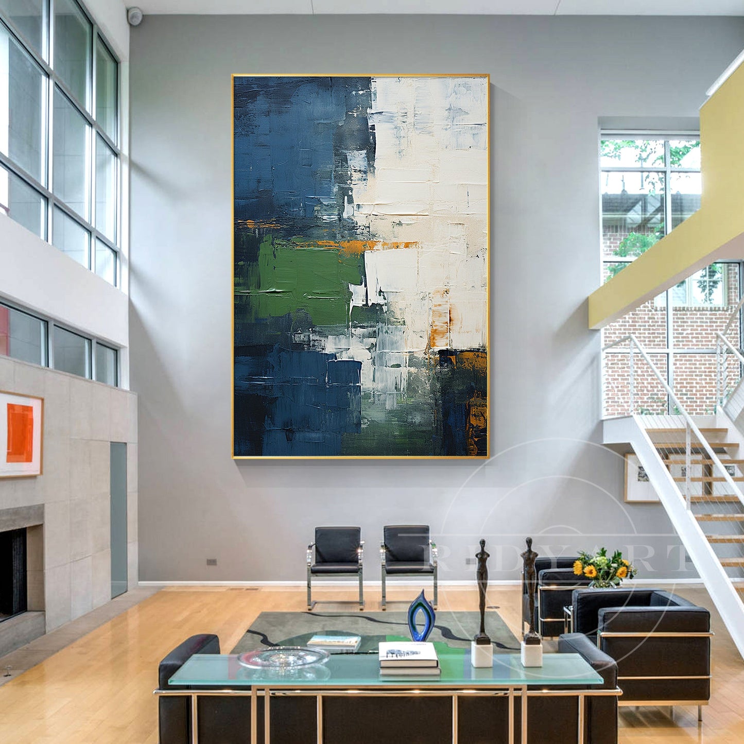 Navy blue Green Art
