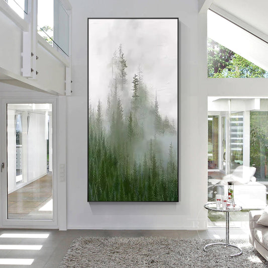Foggy forest wall art