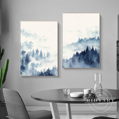 Foggy forest wall art
