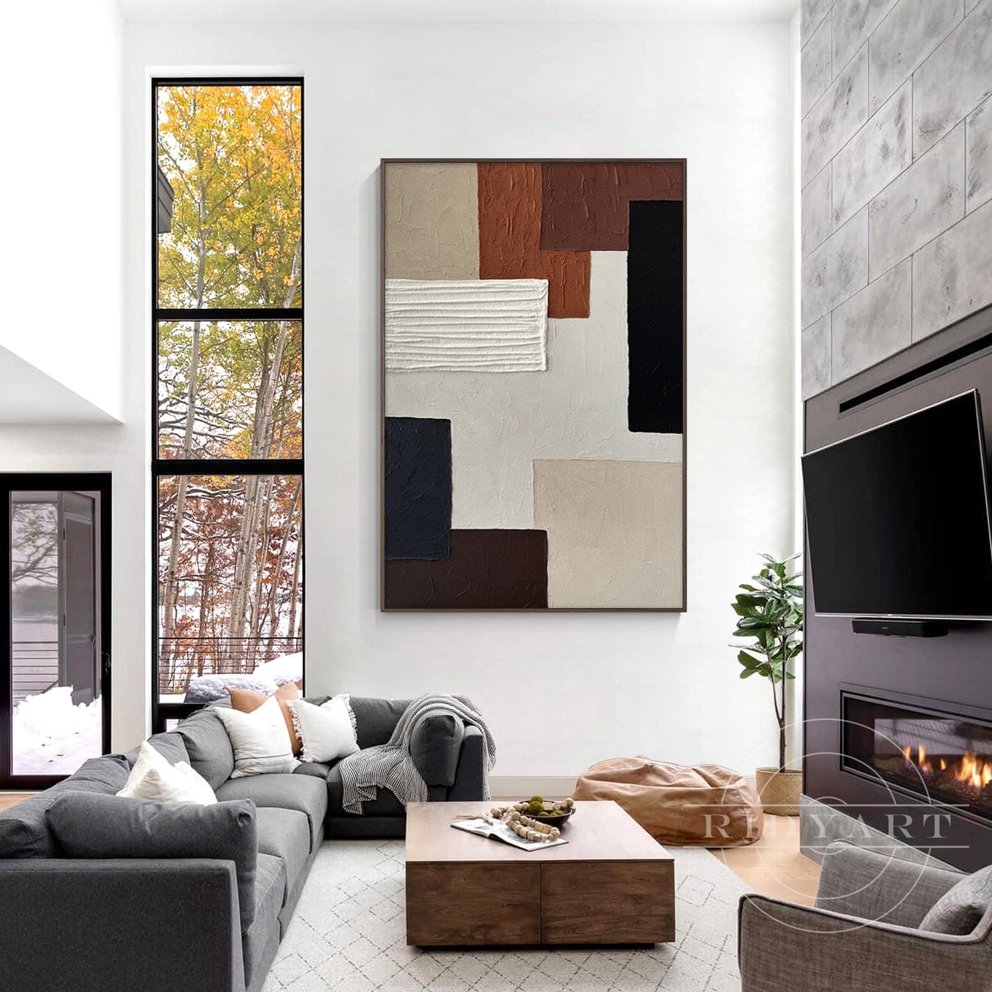Abstract Brown Wall art_Baus01