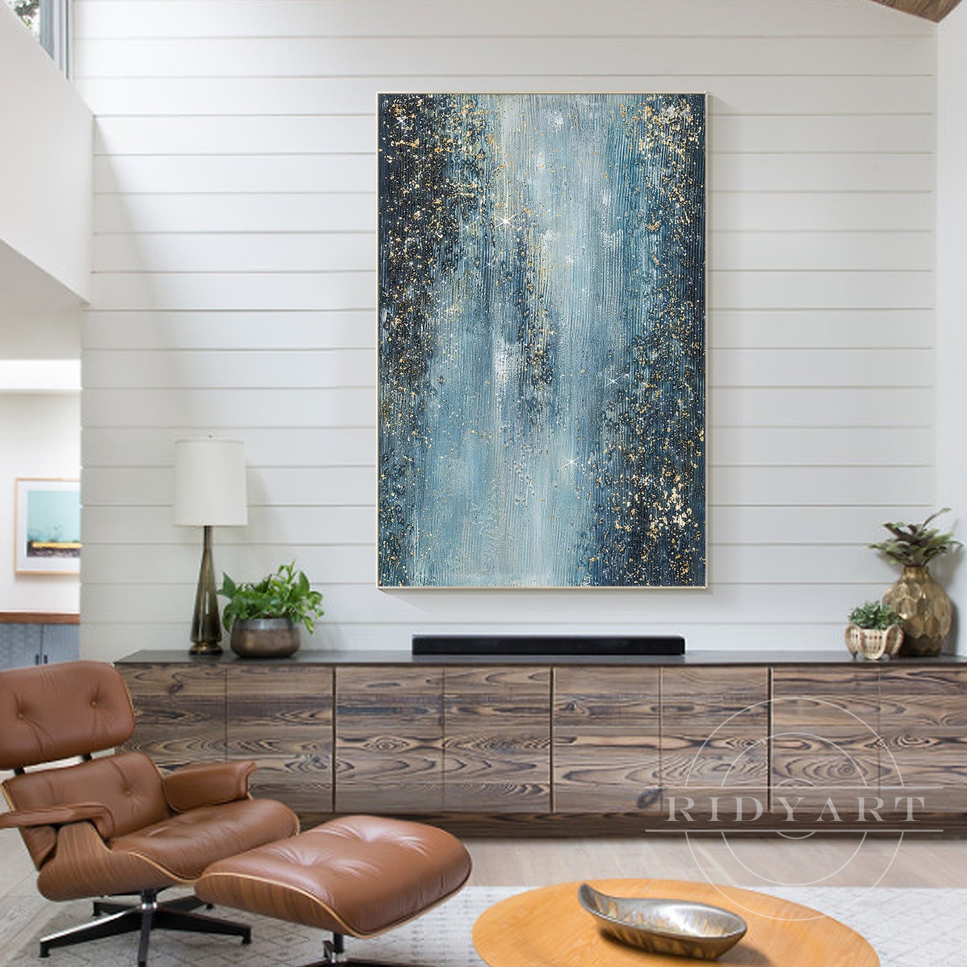 Navy Blue Gold wall art