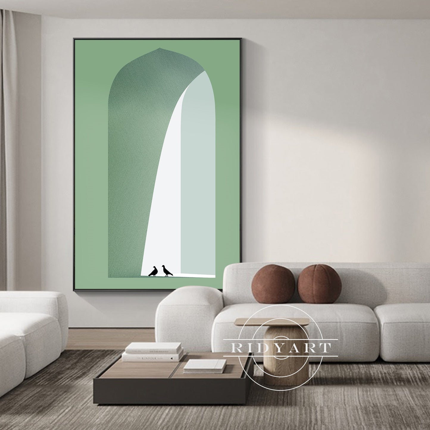 Morandi Green Arch Wall Art