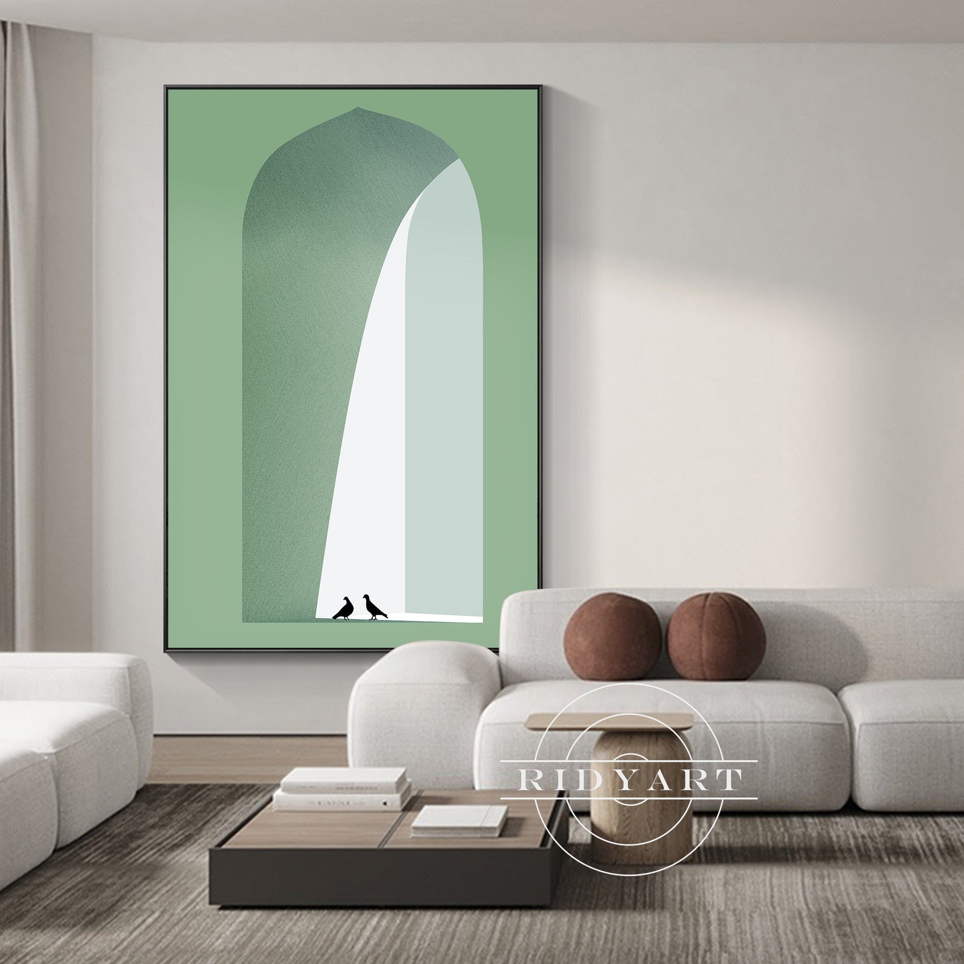 Morandi Green Arch Wall Art