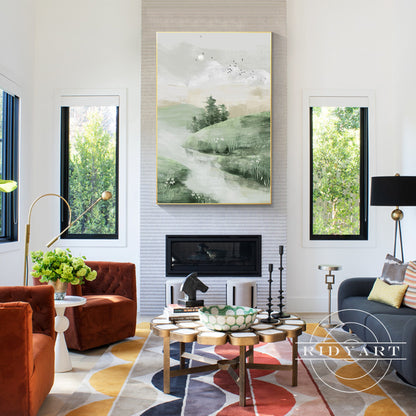 Sage green Landscape Wall Art