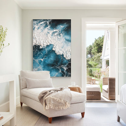 Navy Blue Ocean Art