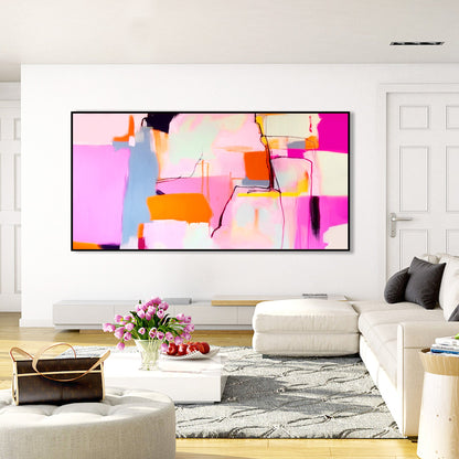 Hot Pink colorful Abstract Painting