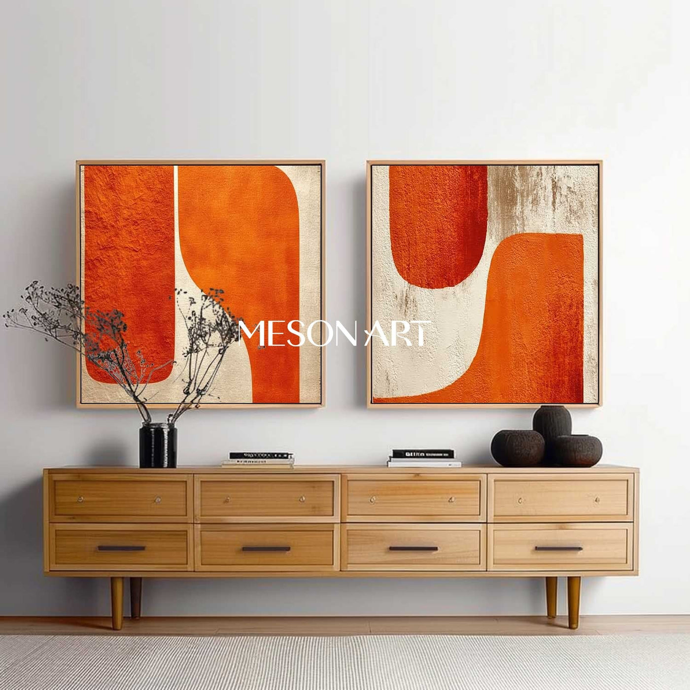 Contemporary Minimalist Art Set Of 2 #SP169