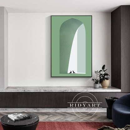 Morandi Green Arch Wall Art