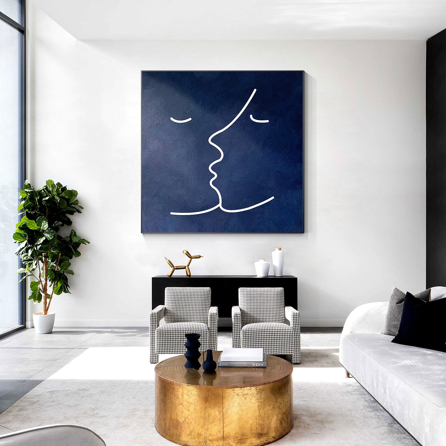 Picasso one line Portrait Kiss Painting