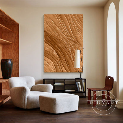Earth Tone 3D Textured Minimalist Abstract Canvas Art