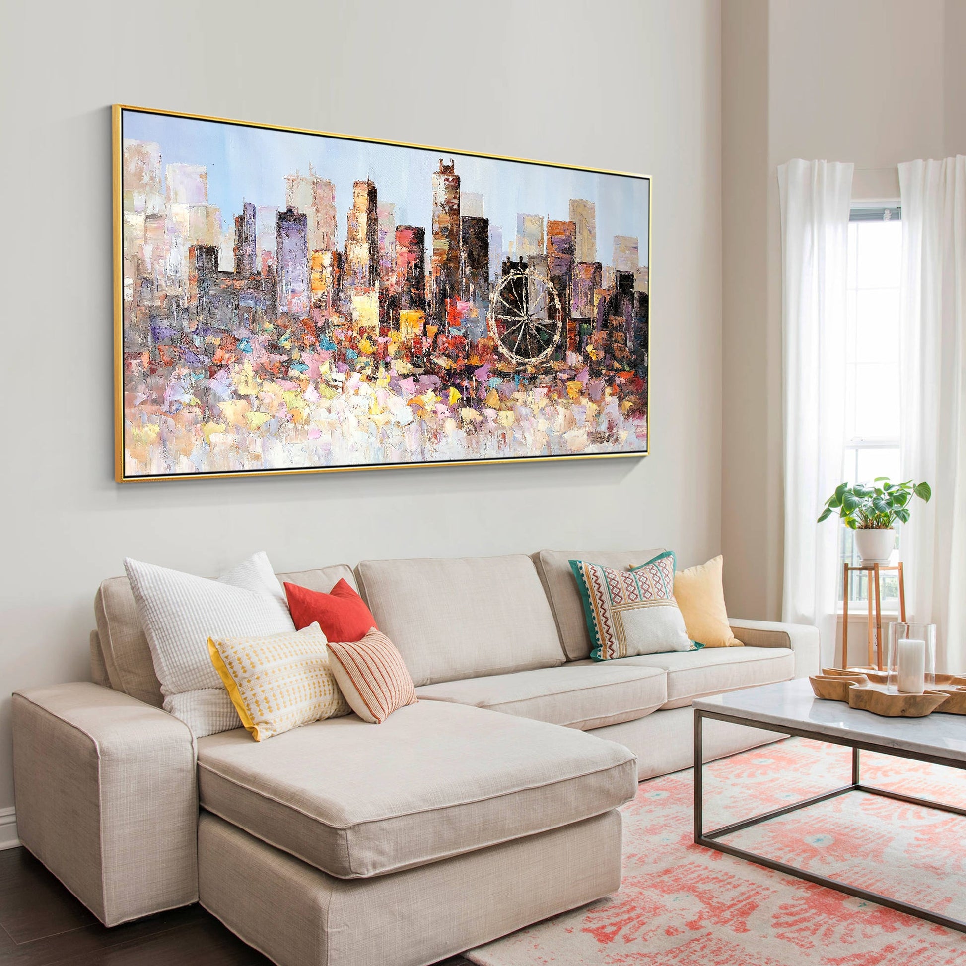 Los Angeles skyline oil painting