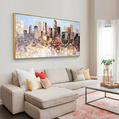 Los Angeles skyline oil painting