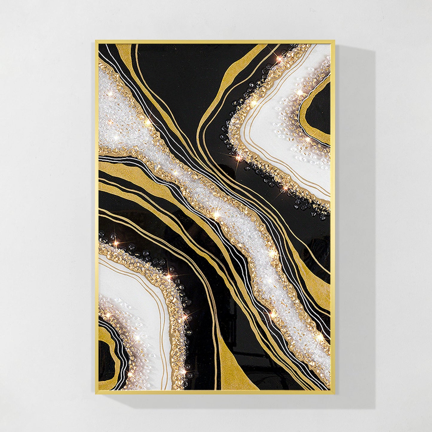 Luxurious Resin Geode With Crystals Painting Framed