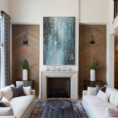 Navy Blue Gold wall art