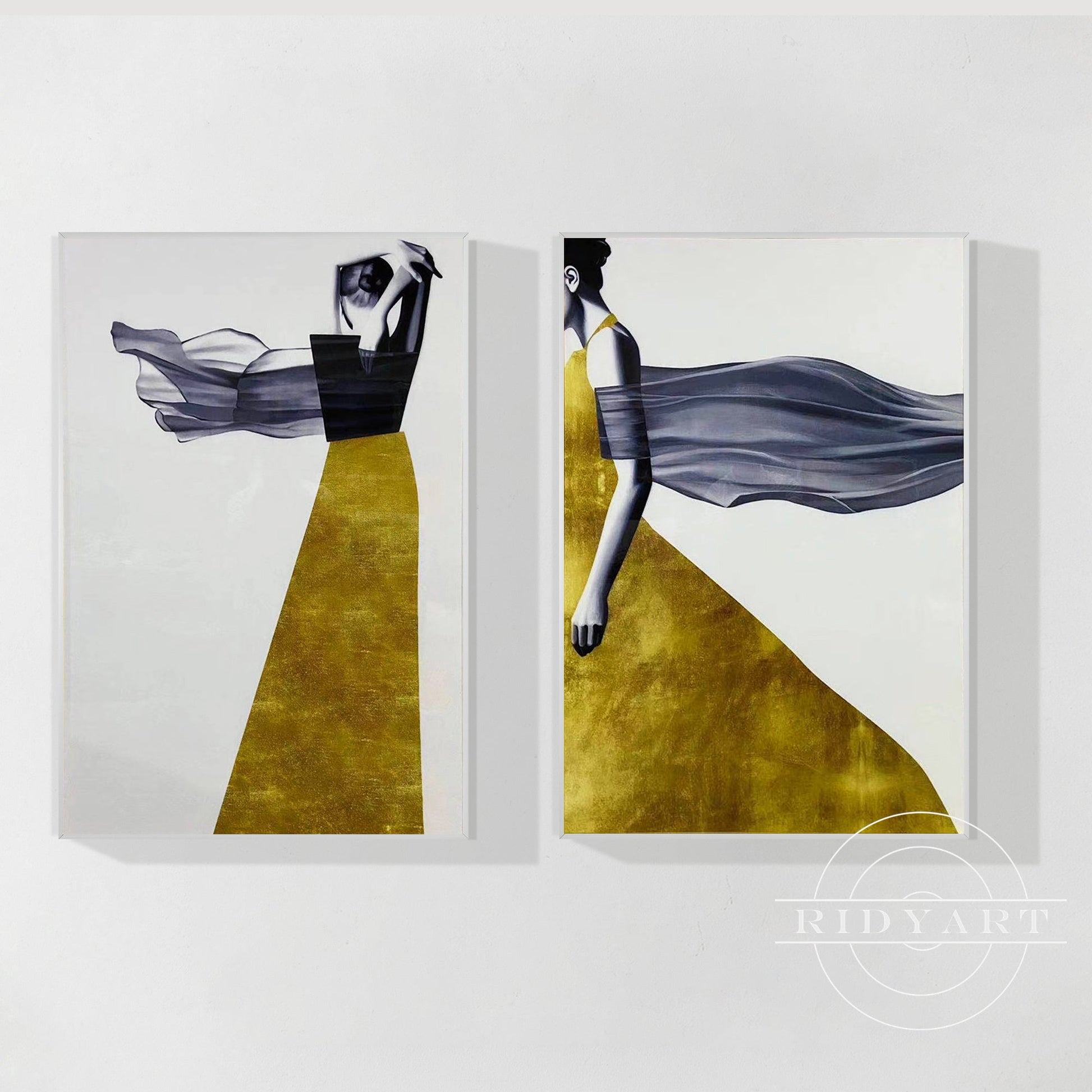 navy blue&gold abstract wall art_09