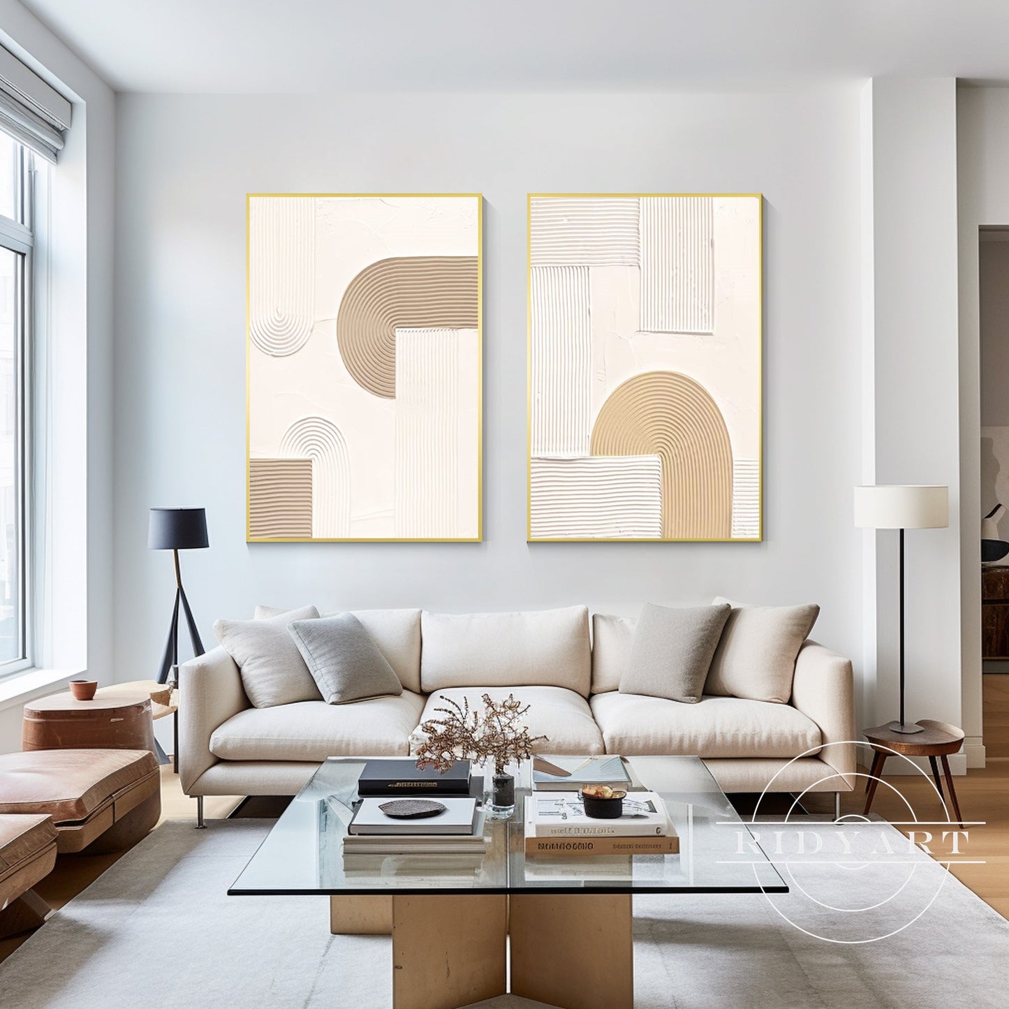 minimalist brown wall art